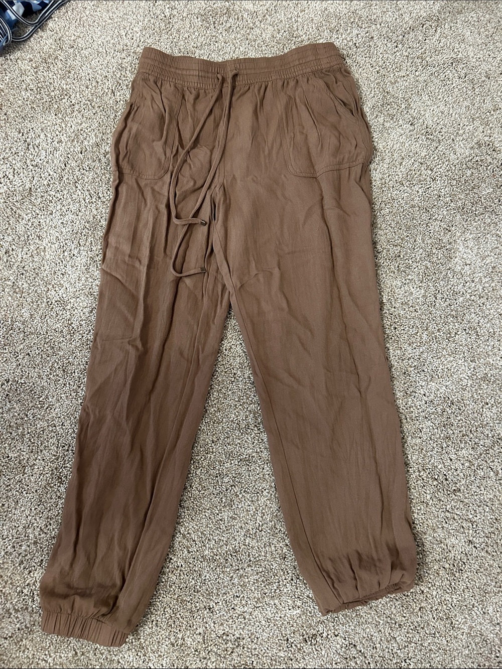 BE COOL Men's Brown Elastic Waist Jogger Pants